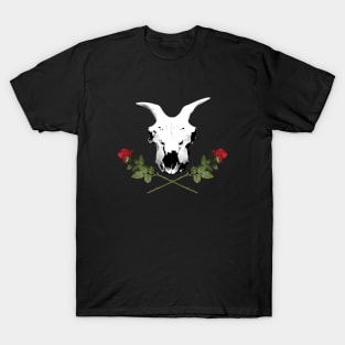 Goat Skull with Roses T-Shirt